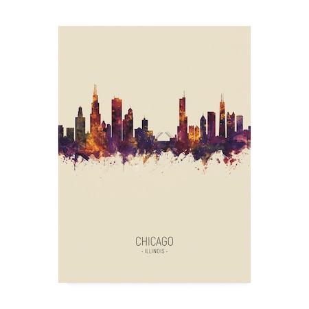 Michael Tompsett 'Chicago Illinois Skyline Portrait III' Canvas Art,35x47